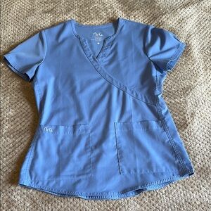 Barco Uniforms Blue Short Sleeve Wrap Tee